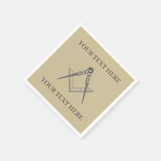 Vrijmetselaarsplein en kompas servet (Hoek)