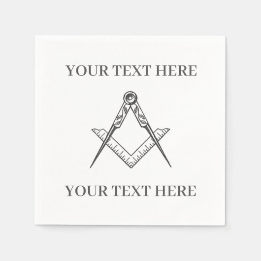 Vrijmetselaarsplein en kompas servet (Voorkant)
