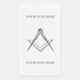 Vrijmetselaarsplein en kompas servet