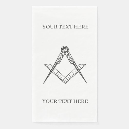 Vrijmetselaarsplein en kompas servet (Voorkant)