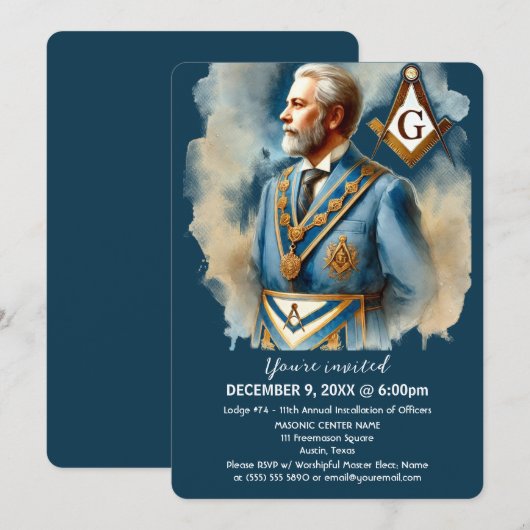 Vrijmetselaarsplein en kompas vrijmetselaar kaart (Voorkant / Achterkant)