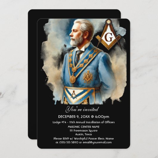 Vrijmetselaarsplein en kompas vrijmetselaar kaart (Voorkant / Achterkant)