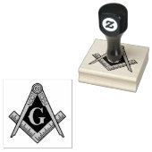 Vrijmetselaarsplein en kompas vrijmetselaar rubberstempel (Gestempeld)