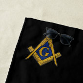 Vrijmetselaarsplein en kompas vrijmetselaar zwart strandlaken (In situ)