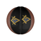 vrijmetselaarsplein en kompas zwart basketbal (Verticaal)