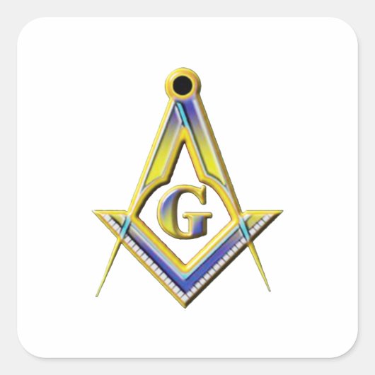 Vrijmetselaarsplein & Kompassen Vierkante Sticker (Voorkant)
