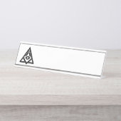 Vrijmetselaarssymbool Bureau Naambordje (Voorkant)