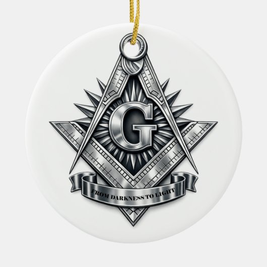 Vrijmetselaarssymbool Keramisch Ornament (Voorkant)