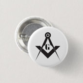 Vrijmetselaarssymbool Ronde Button 3,2 Cm (Voorkant /achterkant)