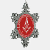 Vrijmetselaarssymbool Tin Sneeuwvlok Ornament (Links)