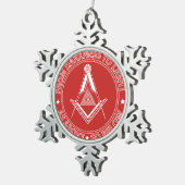 Vrijmetselaarssymbool Tin Sneeuwvlok Ornament (Rechts)