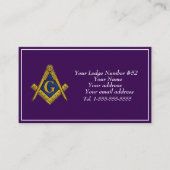 Vrijmetselaarssymbool vrijmetselaar Paarse vrijmet Visitekaartje (Voorkant)