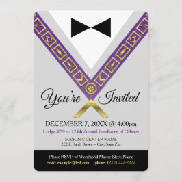 Vrijmetselaarsuitnodiging - Grand Master Masonic J Kaart