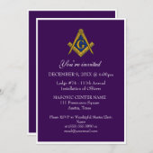 Vrijmetselarij Black Masonic Paarse Kaart (Voorkant / Achterkant)