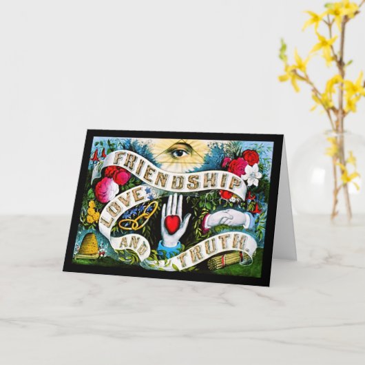 Vrijmetselarij Bloemig Romantisch Vriendschap Lie Kaart (Gele Bloem)