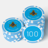 Vrijmetselarij Masonic Blue Square en Compass Poker Chips (Opstapeling)