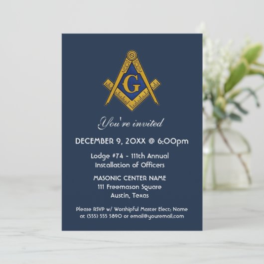 Vrijmetselarij Navy Blue Kaart (Staand voorkant)