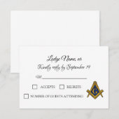 Vrijmetselarij vrijmetselaar RSVP (Voorkant / Achterkant)