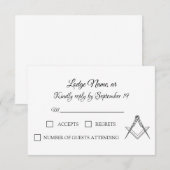 Vrijmetselarij vrijmetselaar RSVP Kaartje (Voorkant / Achterkant)