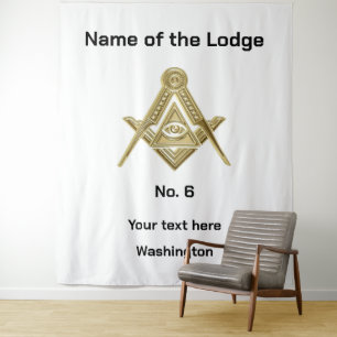 Vrijmetselarij vrijmetselaars vrijmetselaarsloge wandkleed