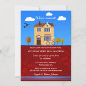 Vrijstaand huis Cartoon Housewarming Uitnodiging (Voorkant)