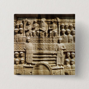 Vrijstelling op de basis van de Obelisk van Theodo Vierkante Button 5,1 Cm