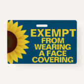 Vrijstelling van gezichtsbedekking zonnebloembadge badge (Voorkant)