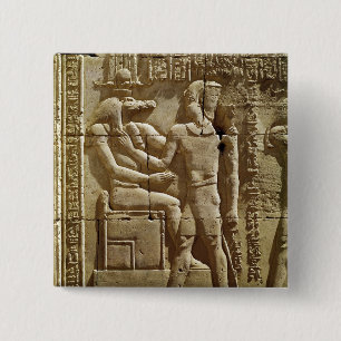 Vrijstelling van Sobek en Ptolemy VI Philometor Vierkante Button 5,1 Cm