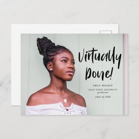 Vrijwel gedaan Afstuderen Aankondiging Briefkaart (Voorkant / Achterkant)