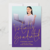 Vrijwel gediplomeerde foto 2022 Paars Afstuderen Aankondiging (Voorkant)