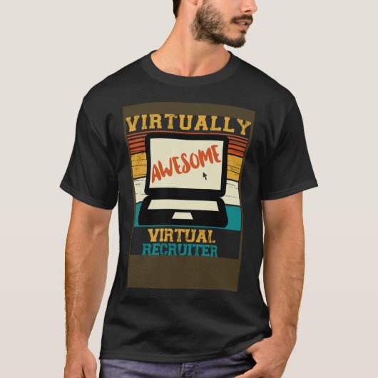Vrijwel Geweldige Virtual Recruiter Pun Retro T-shirt (Voorkant)