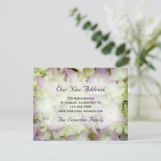 Vrijwel roze hydrangea — Aankondiging van nieuw ad (Staand voorkant)