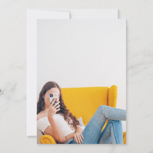 vrijwel voltooide afstuderen fotoparty-uitnodiging kaart (Achterkant)