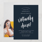 vrijwel voltooide afstuderen fotoparty-uitnodiging kaart (Voorkant / Achterkant)