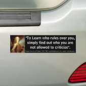 VRIJWILLIG LEREN wie er over jou reguleert Bumpersticker (Op auto)