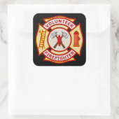 Vrijwillige brandweer Maltese kruis Vierkante Sticker (Tas)