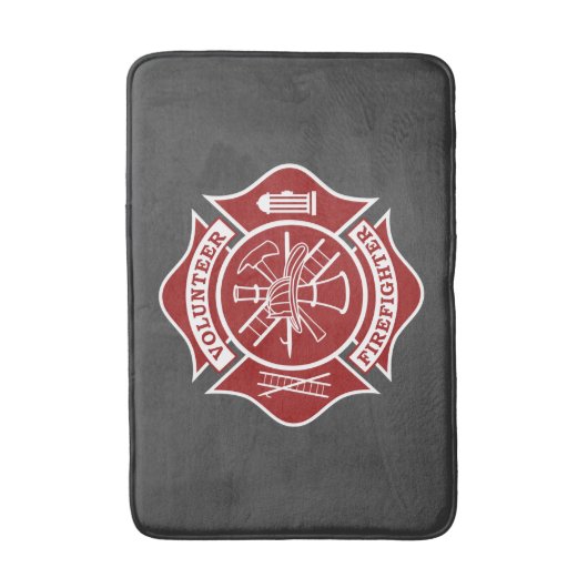 Vrijwillige brandweerman badmat (Voorkant Verticaal)