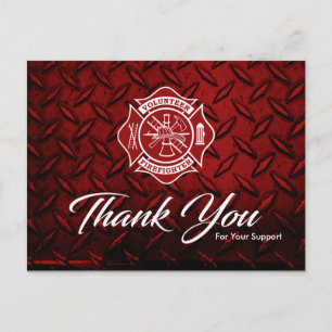Vrijwillige brandweerman Dank u Briefkaart