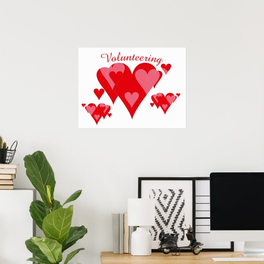 Vrijwillige harten van Janz Poster (Thuiskantoor)