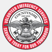 Vrijwillige hulpdiensten RED Ronde Sticker (Voorkant)