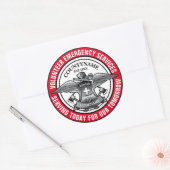 Vrijwillige hulpdiensten RED Ronde Sticker (Envelop)