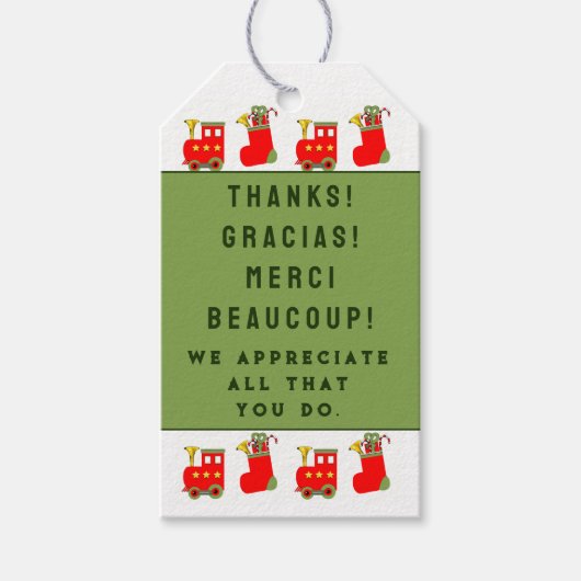 Vrijwillige kerstvakantie cadeaulabel (Voorkant)