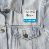 Vrijwillige Pin Back Badge Custom Logo Square Butt Vierkante Button 5,1 Cm (In situ)