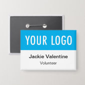Vrijwillige Pinback Button Badge met Logo Naam Tag (Voorkant / Achterkant)