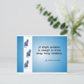 Vrijwillige waardering Cat en Sunbeam Quote Briefkaart (Staand voorkant)