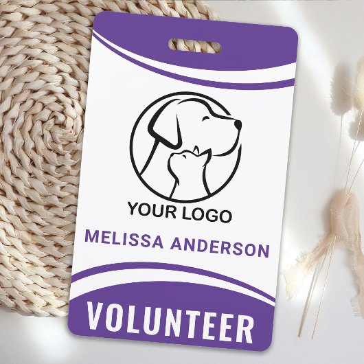 Vrijwilliger Aangepaste Logo Naam Professionele ID Badge