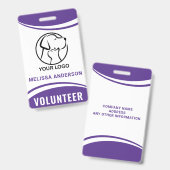 Vrijwilliger Aangepaste Logo Naam Professionele ID Badge (Voor- en achterkant)