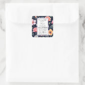 Vrijwilliger appreciatie week bloemenpatroon kaart vierkante sticker (Tas)
