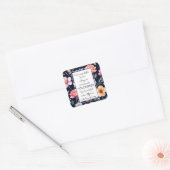Vrijwilliger appreciatie week bloemenpatroon kaart vierkante sticker (Envelop)