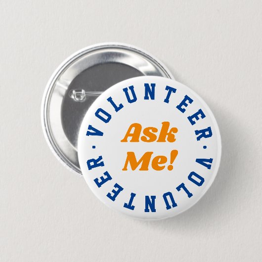 Vrijwilliger Ask Me Event Crew Ronde Button 5,7 Cm (Voorkant /achterkant)